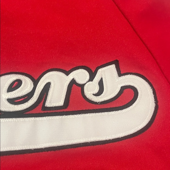 Majestic Red and Black Men's Blazer Warmup Jersey - Picture 7 of 8